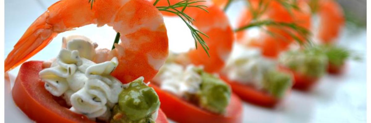 Рецепт Закуски с креветками и мягким сыром