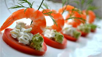Рецепт Закуски с креветками и мягким сыром