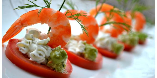 Рецепт закуски с креветками и мягким сыром