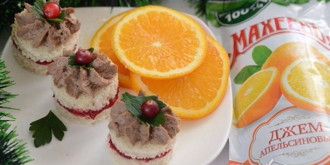 Рецепт закуски с паштетом и клюквенным чатни