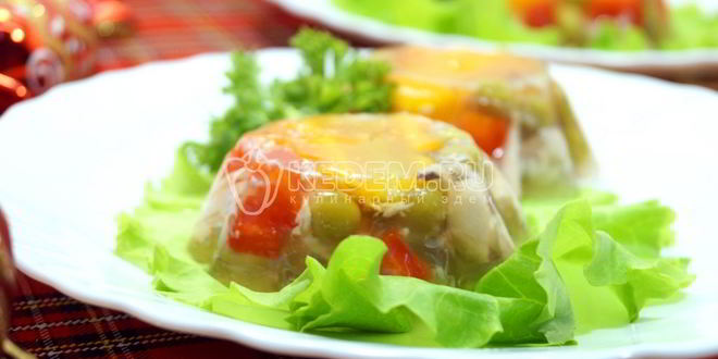 Рецепт заливного из курицы праздничное