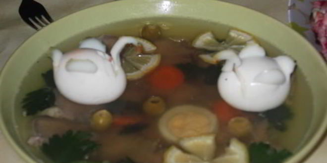 Рецепт заливного лебеди