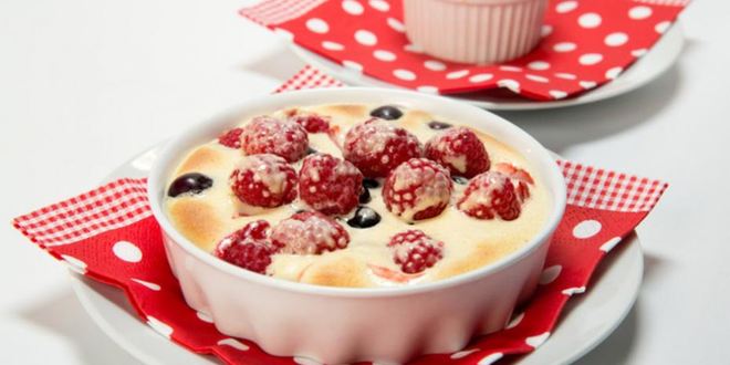 Рецепт запеченного сабайона со свежими ягодами