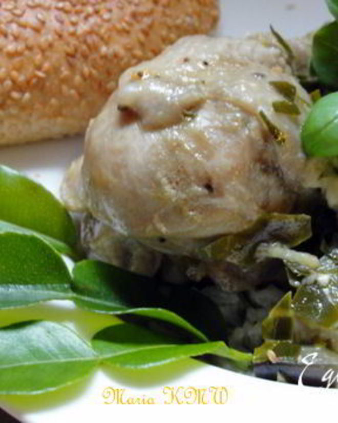 Рецепт зеленое, горячее карри с баклажанами и курицей