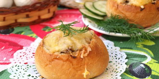 Рецепт Грибного жульена в булочке