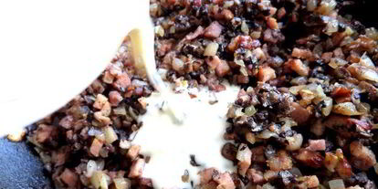 Шаг 12: сливочного жульена с ветчиной и грибами