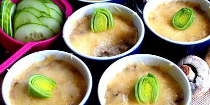 Шаг 22: сливочного жульена с ветчиной и грибами