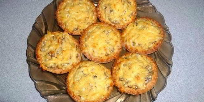 Рецепт тарталеток с жульеном в сыре с шампиньонами